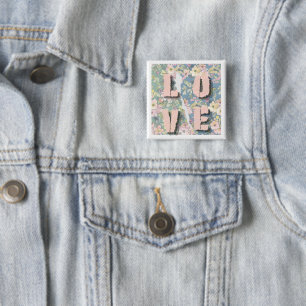 Watercolor Floral LOVE Button