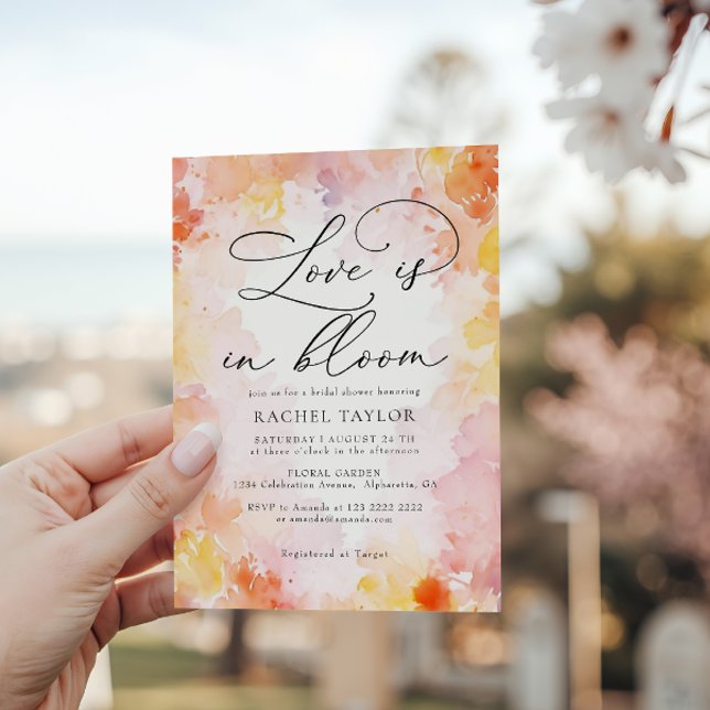 Watercolor Floral Love in Bloom Bridal Shower Invitation (Creator Uploaded)