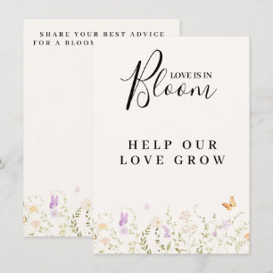 Watercolor Floral Love Is In Bloom Bridal Shower  Enclosure Card