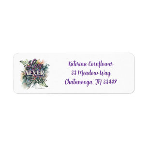 Watercolor Floral Love Never Fails Scripture