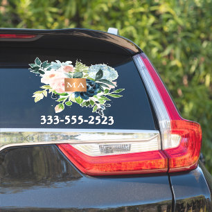 Watercolor floral metallic copper monogrammed