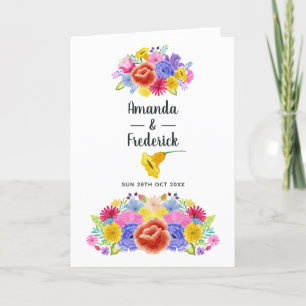 Watercolor Floral Mexican Fiesta Wedding Programme