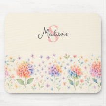 Watercolor Floral Monogram — Pastel Blossoms