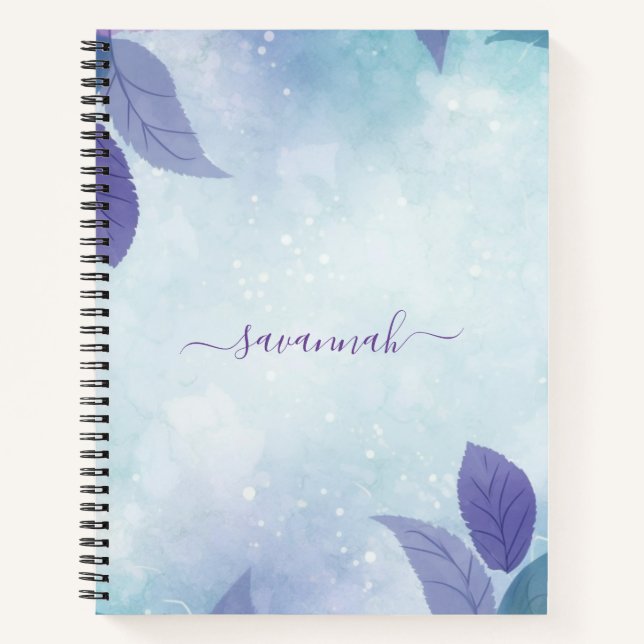 Watercolor Floral  Monogram Sketchbook  Notebook (Front)