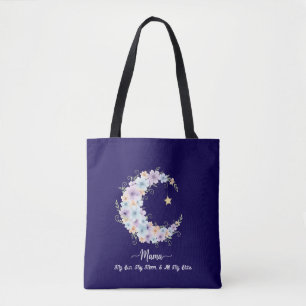 Watercolor Floral Moon Mama Tote Bag