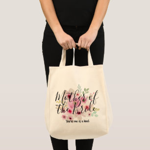 Watercolor Floral MOTHER OF THE BRIDE Bridal Party Tote Bag