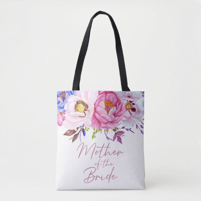 Watercolor Floral Mother of the Bride Tote Bag (Front)