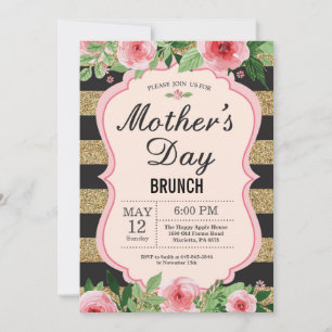 Watercolor Floral Mothers Day Brunch Invitation