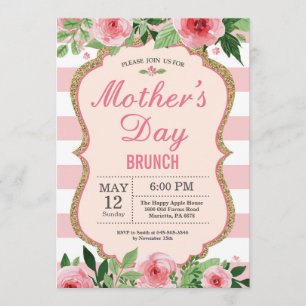Watercolor Floral Mothers Day Brunch Invitation