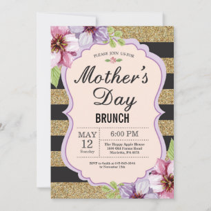 Watercolor Floral Mothers Day Brunch Invitation