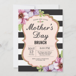 Watercolor Floral Mothers Day Brunch Invitation