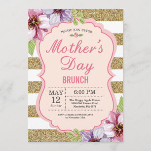 Watercolor Floral Mothers Day Brunch Invitation