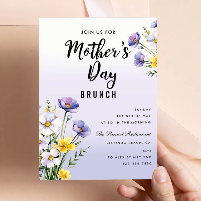Watercolor Floral Mother's Day Brunch Party Invitation (Creator Uploaded)