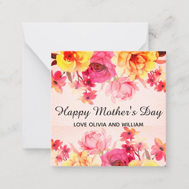 Watercolor Floral Mother's Day  Card (Front)