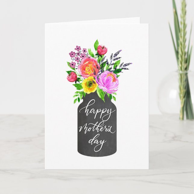 Watercolor Floral Mother's Day Card (Front)
