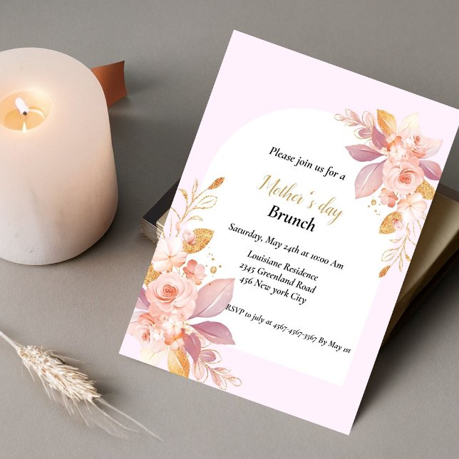 Watercolor floral Mother's day celebration  Invitation (Creator Uploaded)