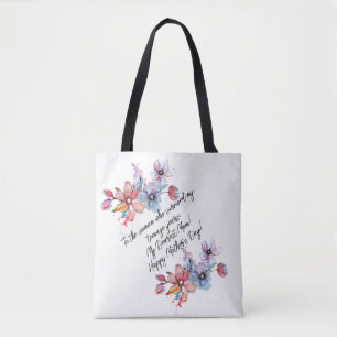 Watercolor Floral Mother's Day Design Tote Bag