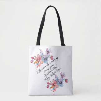 Watercolor Floral Mother's Day Design Tote Bag