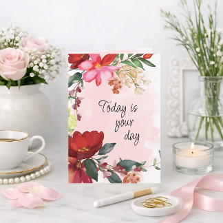 Watercolor Floral Mother's Day or Birthday  Card