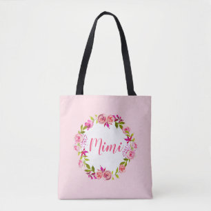 Watercolor Floral Mother's Day Photo Gift for Mimi Tote Bag