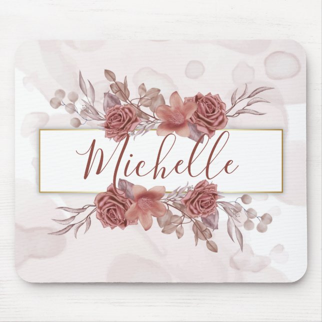 Watercolor Floral Mouse Mat (Front)
