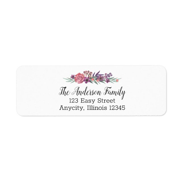 Watercolor Floral Moving Announcement Address (Front)