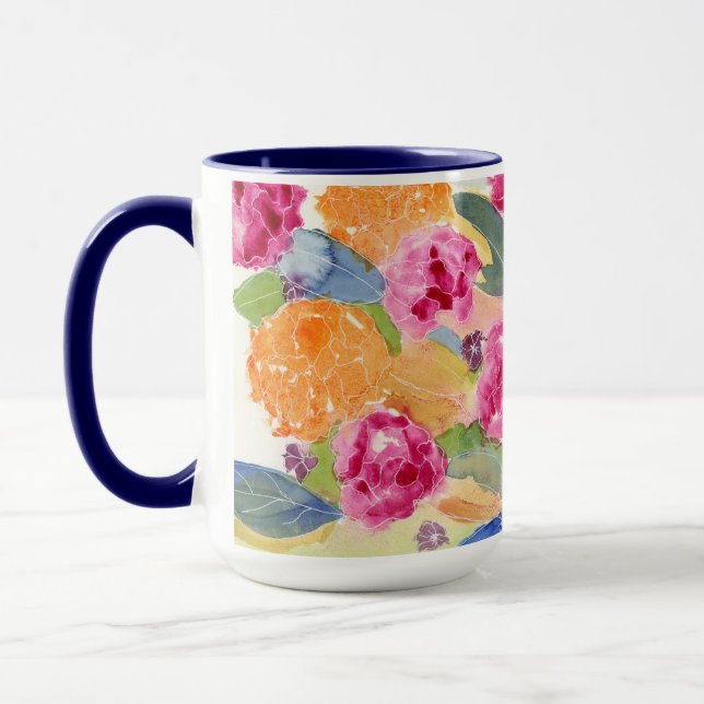 Watercolor floral mug (Left)