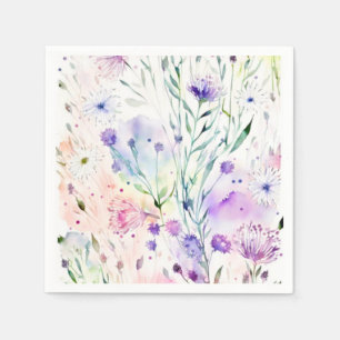 Watercolor floral napkin