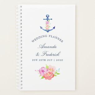 Watercolor Floral Nautical Wedding Planner