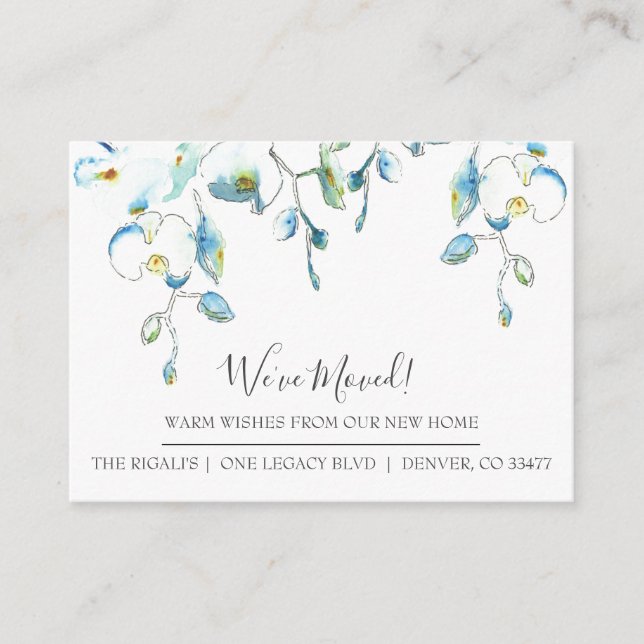 Watercolor Floral New Home Moving Announcement (Front)