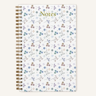 Watercolor Floral Notebook - Blue