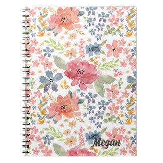 Watercolor Floral Notebook with Colourful Flowers