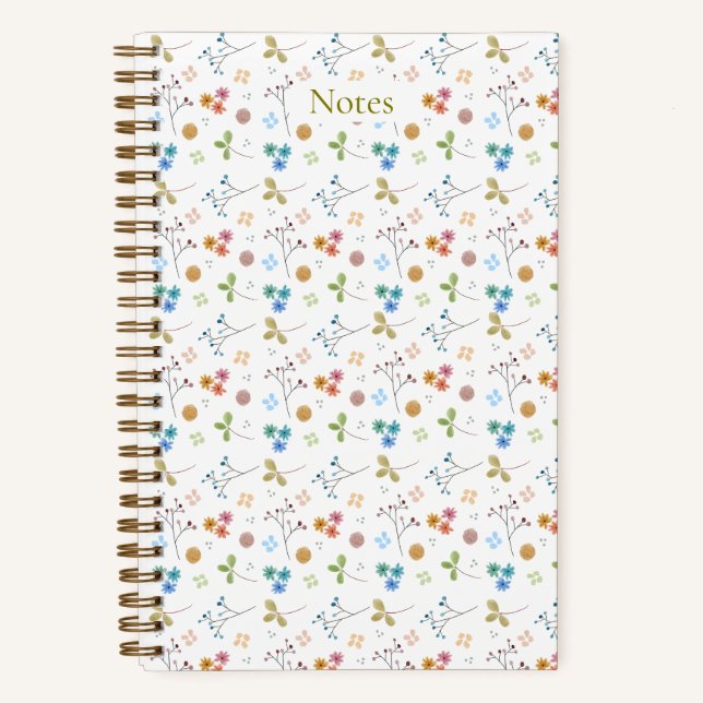 Watercolor Floral  Notebook - Yellow (Front)