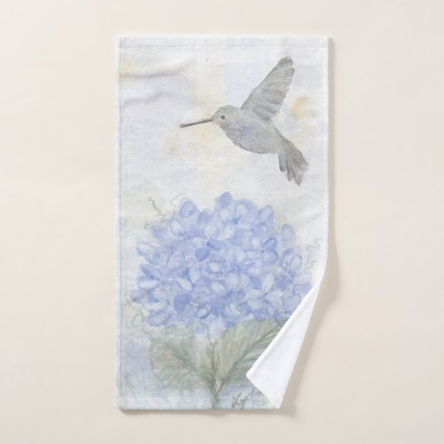 Watercolor Floral Painting on Towel (Hand Towel)