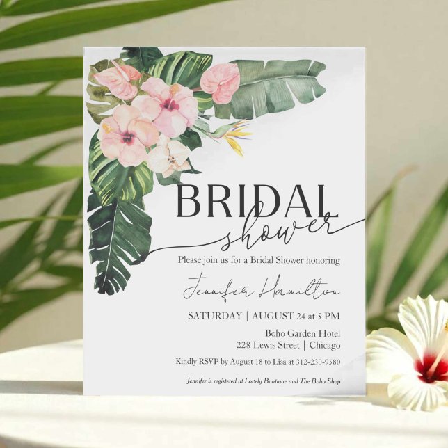 Watercolor Floral Palm Tropical Bridal Shower (Creator Uploaded)