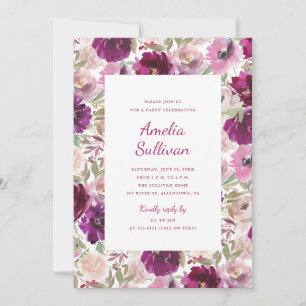Watercolor Floral Party Invitation
