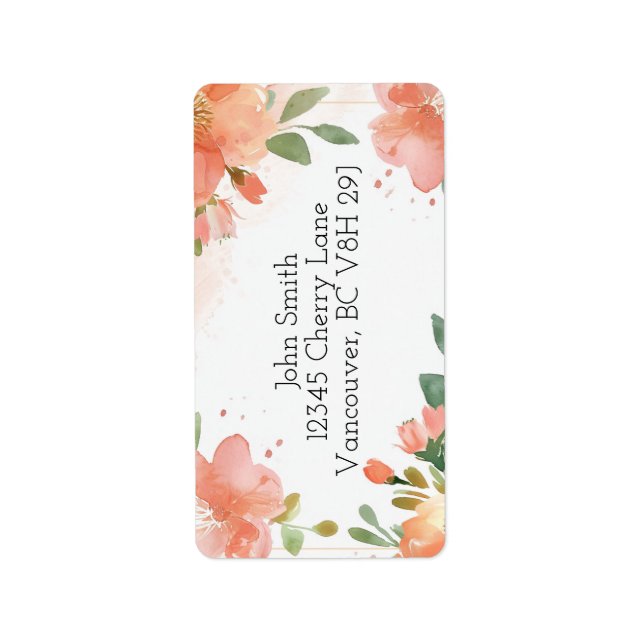 Watercolor Floral Pastel Address  Label (Front)