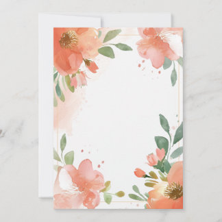 Watercolor Floral Pastel Blank  Invitation