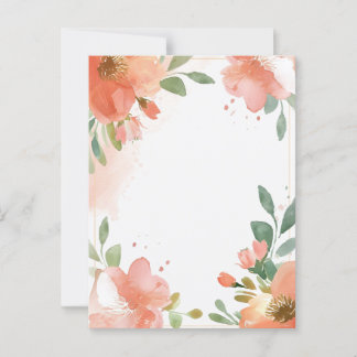 Watercolor Floral Pastel Blank  Postcard