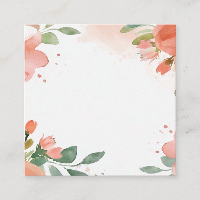 Watercolor Floral Pastel  Enclosure Card (Front)