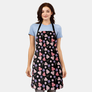 Watercolor Floral Pattern Apron
