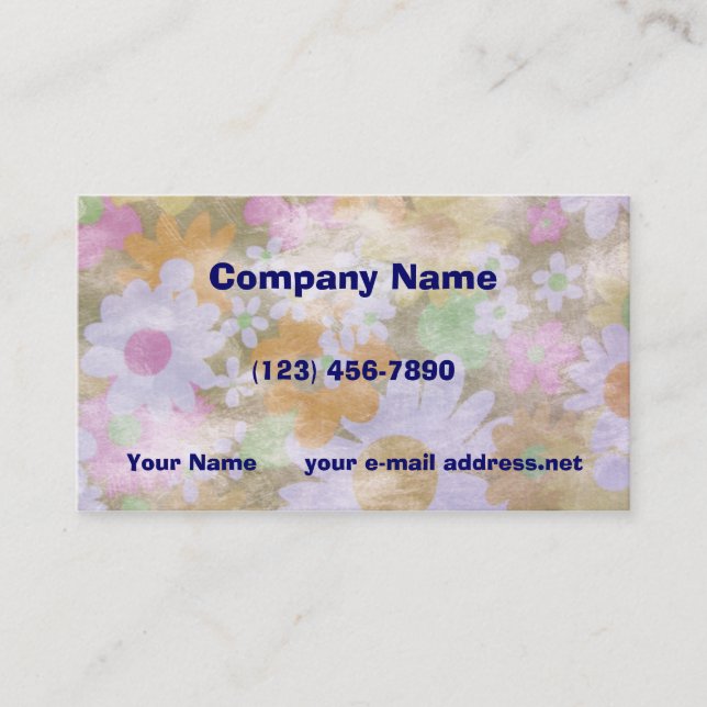 Watercolor Floral Pattern Business Card (Front)