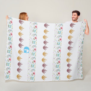 Watercolor Floral Pattern Customise Fleece Blanket