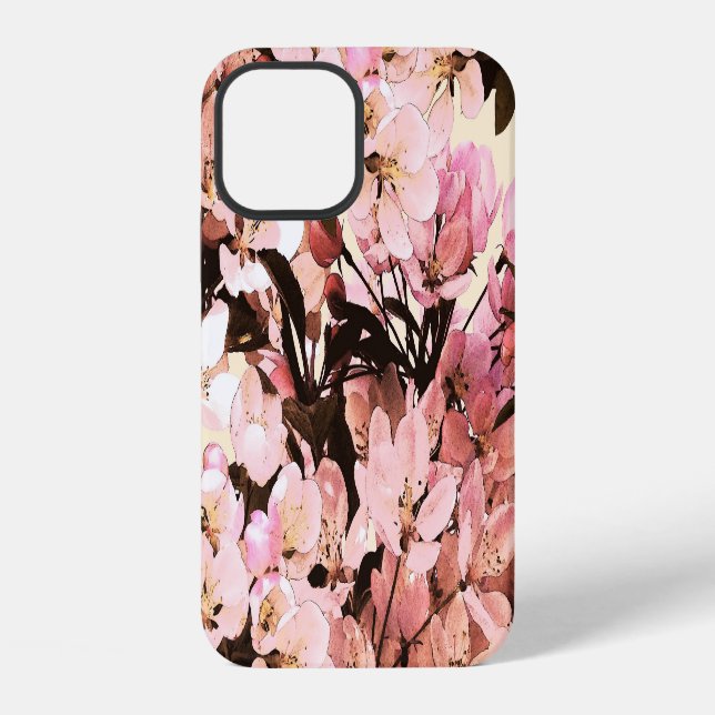 Watercolor Floral Pattern Design iPhone Case (Back)