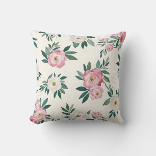 Watercolor Floral Pattern – Flat Design Cushion