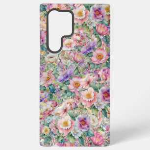 Watercolor Floral Pattern, Floral Background  Samsung Galaxy Case