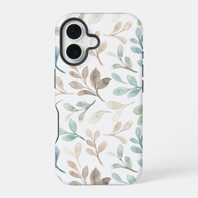 Watercolor floral pattern iPhone 16 case (Back)