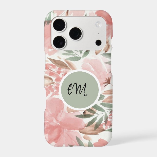 Watercolor Floral Pattern Monogram (Back)