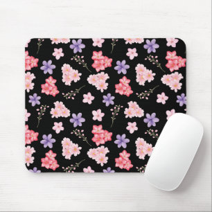 Watercolor Floral Pattern Mouse Mat