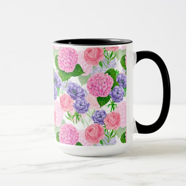 Watercolor floral pattern mug (Right)